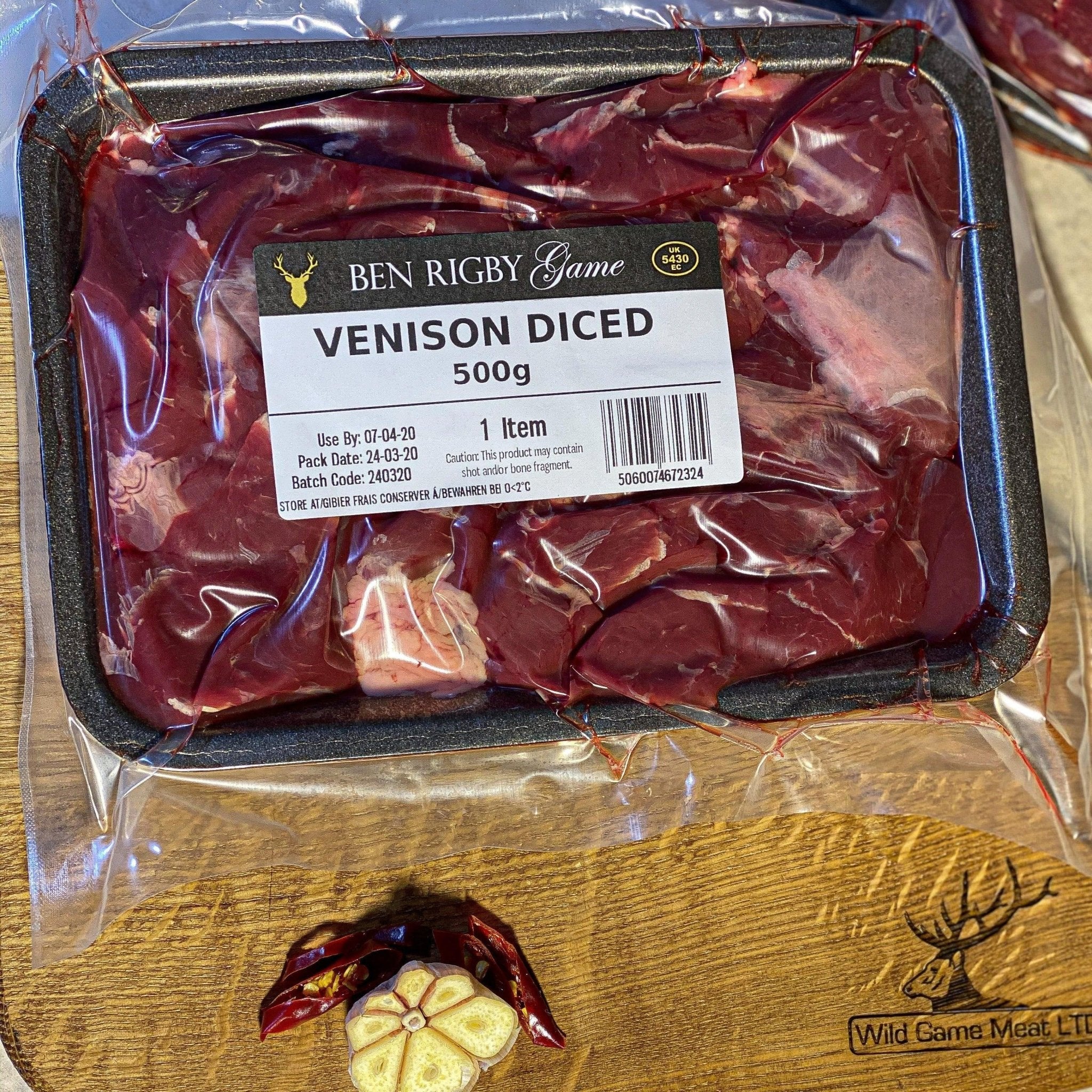 Diced Venison Meat - 500g - Wild Game Meat Ltd